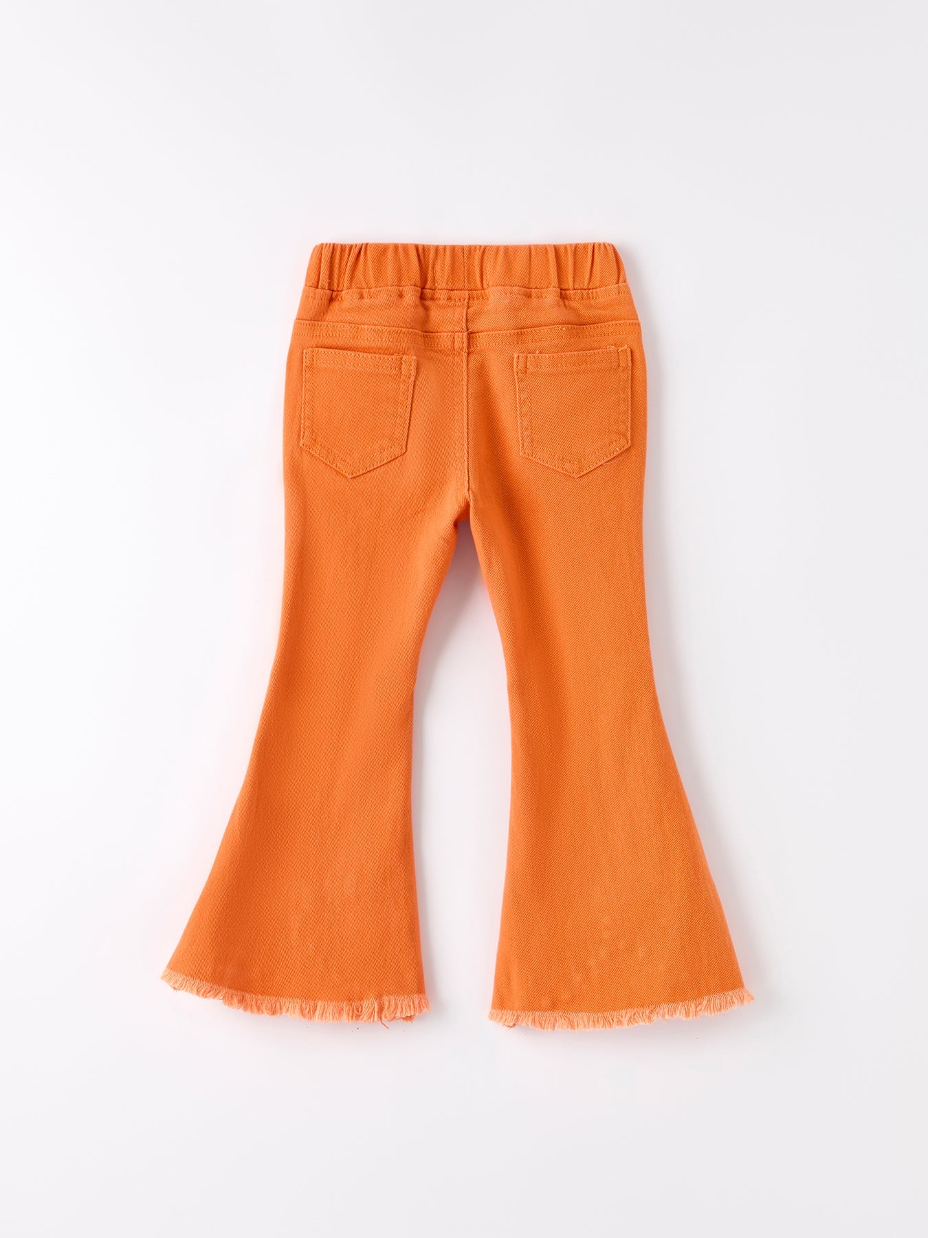 Three Little Tots Orange Flared Elastic Jeans, additional product photo