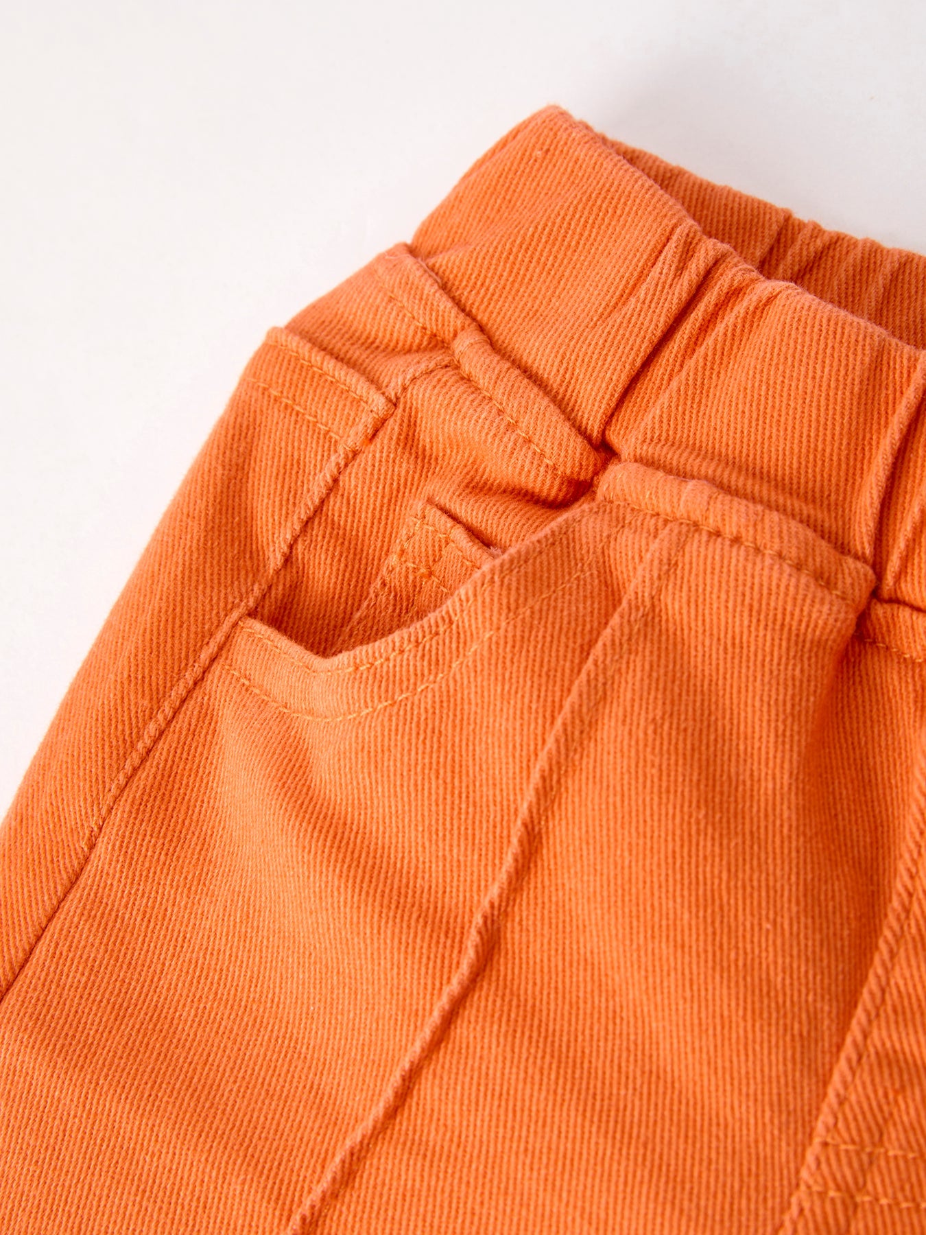 Three Little Tots Orange Flared Elastic Jeans, alternate angle