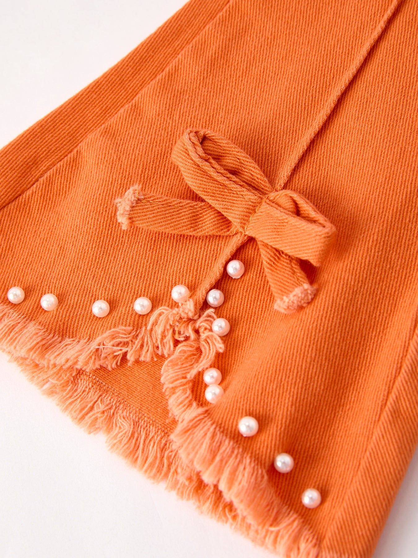Three Little Tots Orange Flared Elastic Jeans, additional view