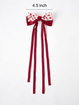 Three Little Tots Cherry Bow Ribbon 4 5 Inch Hairpin, additional product photo