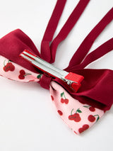 Three Little Tots Cherry Bow Ribbon 4 5 Inch Hairpin, additional view