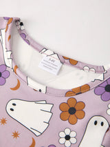 2 Piece Halloween Ghost Striped Girls Dress Set