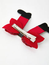 Christmas Red Sequined Zirconia Bow Hairpin