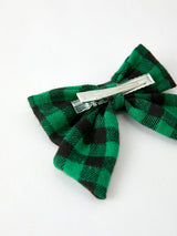 Winter Christmas Plaid Bow Hair Clip