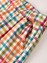 Fall Thanksgiving Color Plaid Chick Embroidery Smocking Boys Set