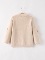 Three Little Tots Thanksgiving Pumpkin Sequin Sweater Beige Perfect for Fall, supplementary photo