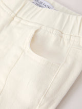 Three Little Tots Charming White Denim Pants with Cute Bows, alternate angle