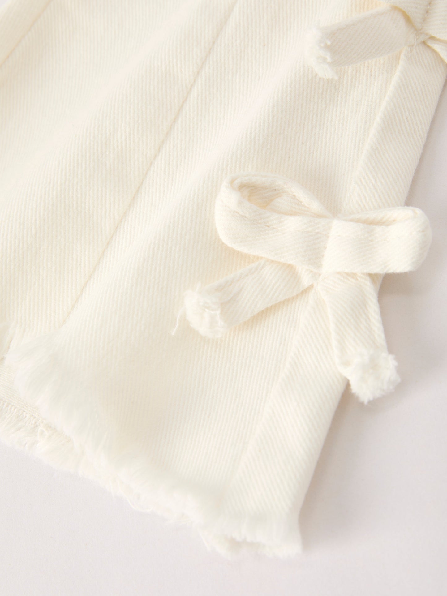 Three Little Tots Charming White Denim Pants with Cute Bows, additional view