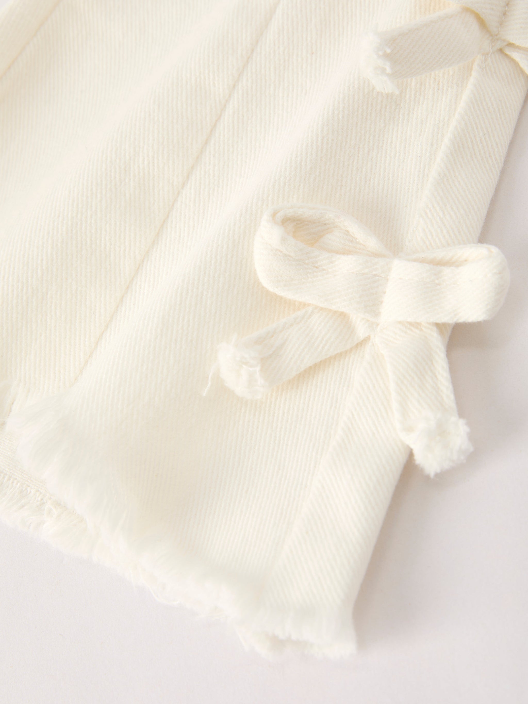 Three Little Tots Charming White Denim Pants with Cute Bows, additional view