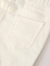 Three Little Tots Charming White Denim Pants with Cute Bows, extra product detail