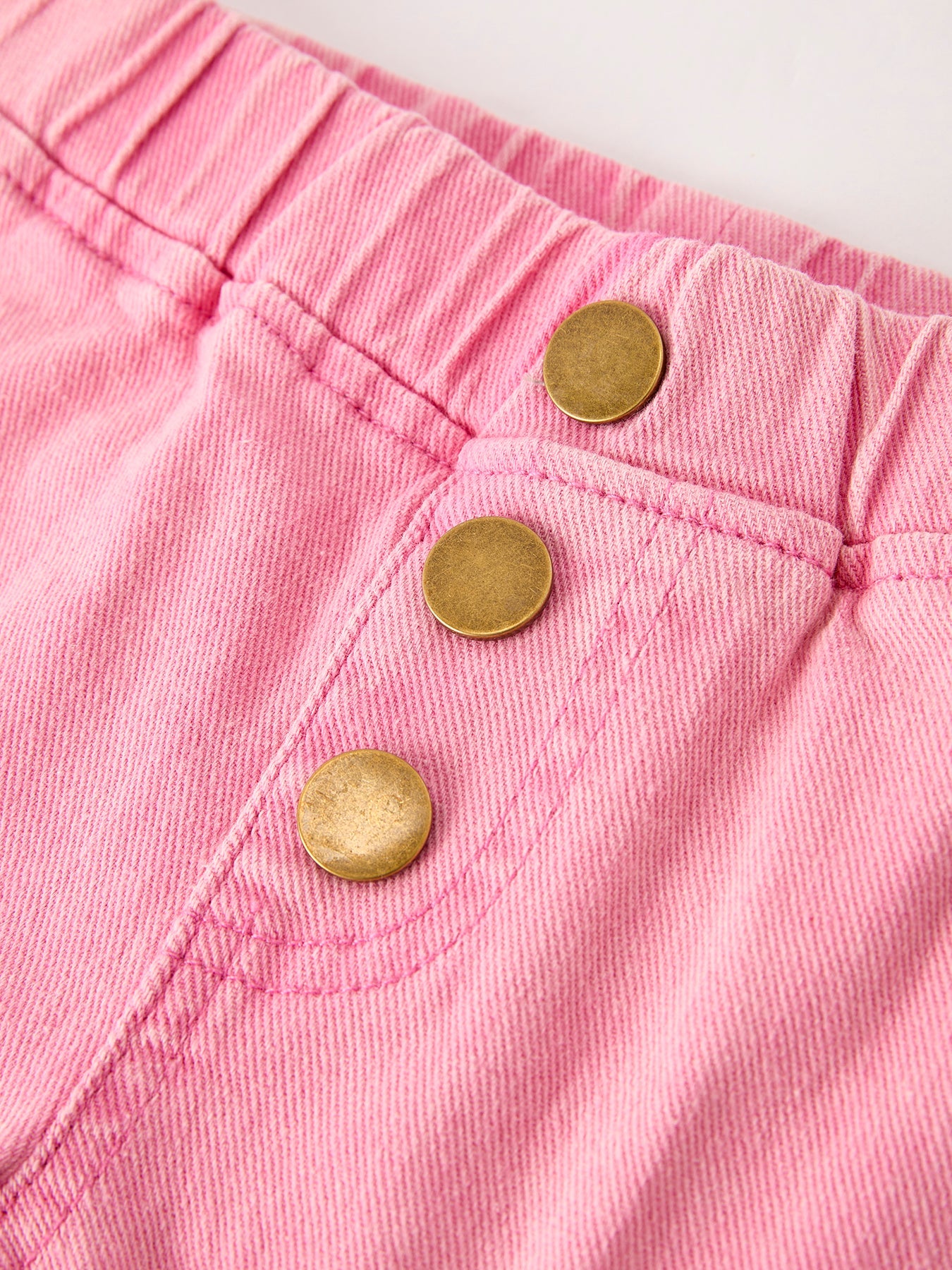 Three Little Tots Pink Bell Bottom Jeans Frayed Hem with Cargo Pockets, alternate angle