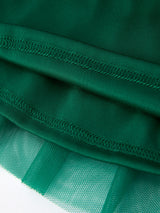 Christmas Candy Cane Sequin Applique Green Tulle Skirt
