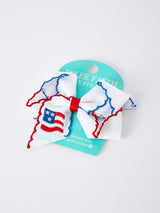Stars & Stripes Flag Hair Bow – Toddler Girls July 4th Hair Accessory