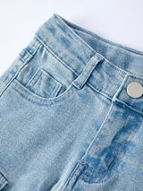 Wide-Leg Bows Denim Pants With Pockets