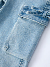 Wide-Leg Bows Denim Pants With Pockets