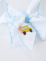 Back-to-school Truck Applique Girls Hairpin 4 Inches/6.25 inches