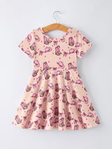 Three Little Tots Western Print Girl Short Sleeve Dress, additional product photo