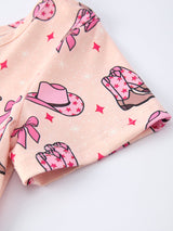 Three Little Tots Western Print Girl Short Sleeve Dress, additional view