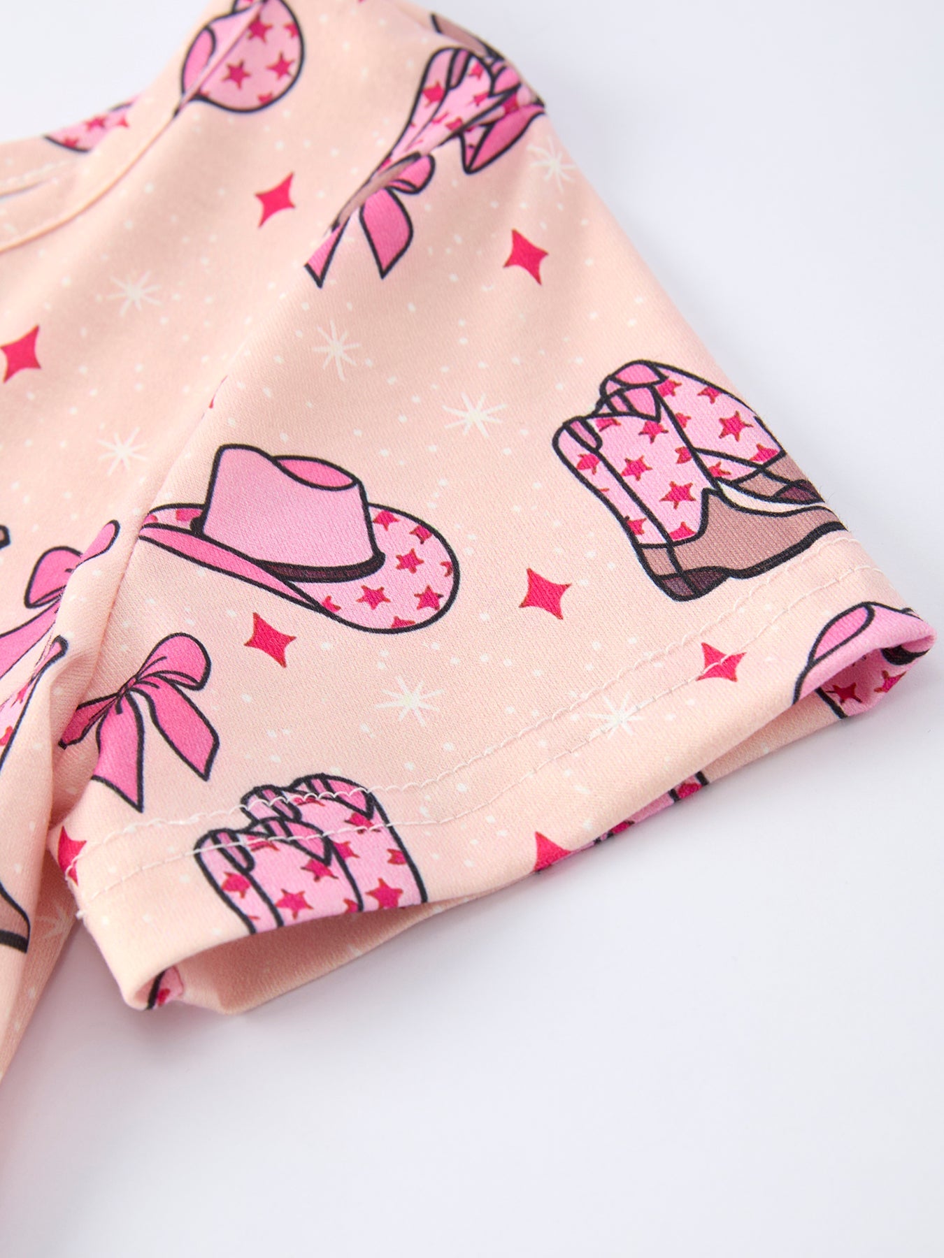 Three Little Tots Western Print Girl Short Sleeve Dress, additional view
