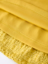 Sunshine Yellow Lace Tiered Dress With Scrunchie
