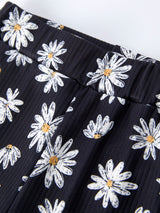 Girls' Spring Daisy Set Ruched Tie Sleeve