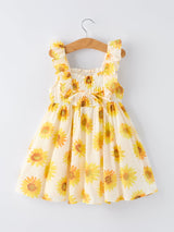 Three Little Tots Sunflower Girls Smocked Ruffle Dress, another angle