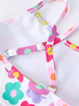 Summer Floral Rainbow Girls Two Piece Swimsuit