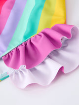 Summer Floral Rainbow Girls Two Piece Swimsuit