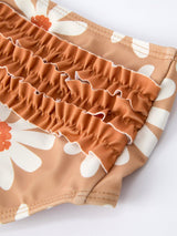 Daisy Floral Girls Ruffle Two Piece Swimsuit