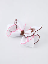Western Horse Embroidery Ruffle Edge Girls Hairpin 4/6.25 Inches