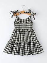 Mommy & Me Plaid Girl Smocked Ruffle Dress