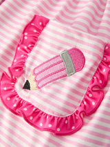 Back To School Girls' Pencil Applique Striped Set