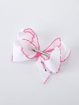 Back to School Pink Pencil Bow Hair Clip 6.25 Inch