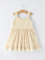 Mommy & Me Plaid Girl  Dress With Pocket