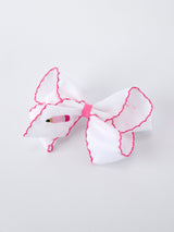Back to School Pink Pencil Bow Hair Clip 6.25 Inch