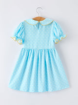 Back to School Polka Dot Girls Dress Pencil Bow Applique