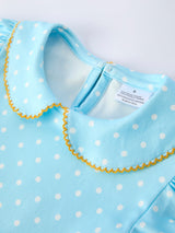 Back to School Polka Dot Girls Dress Pencil Bow Applique