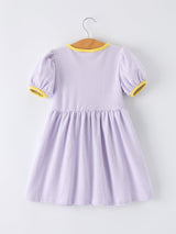 Back to School Bus Applique Ruffle Pocket Girls Dress
