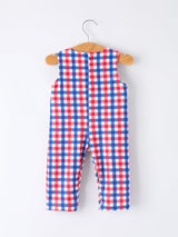 4th of July Plaid Flag Baby Boy Romper