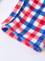 4th of July Plaid Flag Baby Boy Romper