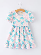 Three Little Tots Ocean Animal Sea Turtle Girl Ruffle Dress