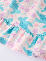 Three Little Tots Ocean Animal Sea Turtle Girl Ruffle Dress, extra product detail