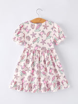 Three Little Tots Ocean Print Girl Ruffle Dress, additional product photo
