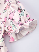 Three Little Tots Ocean Print Girl Ruffle Dress, additional view