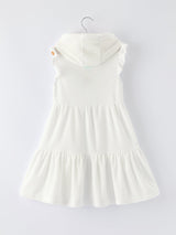 Summer Black Floral Girl Two Piece Swimsuit and Cover-up Set