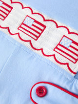 4th of July Flag Baby Boys Romper Smocked