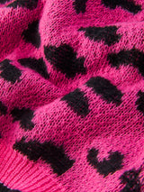 Fall Leopard Bow Girls Knit Cardigan