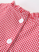 Girls Back To School Worm Plaid Twirl Dress Smocked