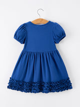 Girls Back To School Crayon Twirl Dress Ruffle Applique