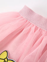 Back To School Pencil Bow Girls Skirt Tulle Applique Skirt